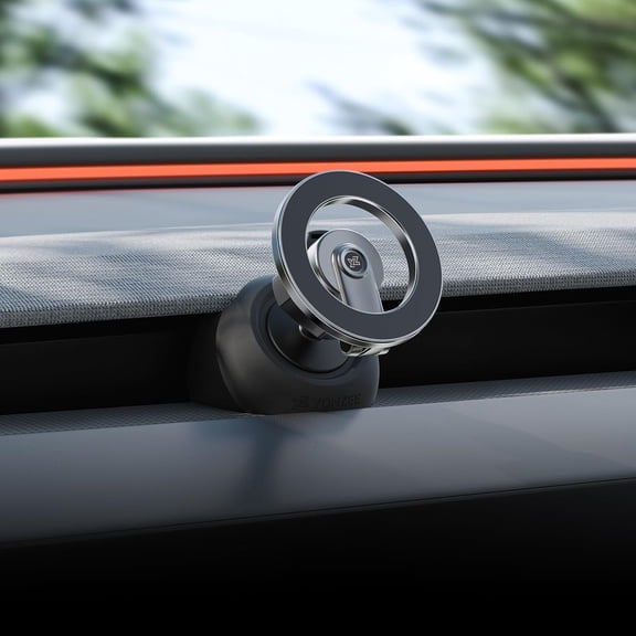 MJMJ Magnetic Phone Mount Compatible with 2025-2026 Model Y Juniper and 2024-2026 Tesla Model 3 Highland, Dashboard Ball Joint Base, Strong Magnetic Ring, 360 Rotation