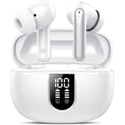 MJMJ Wireless Earbuds, Bluetooth Earbuds 5.3, 50H Playtime LED Display Deep Bass Ear Buds with 4 ENC Noise Cancelling Mic, IP7 Waterproof in-Ear Earphones for Phone Tablet Laptop Sports