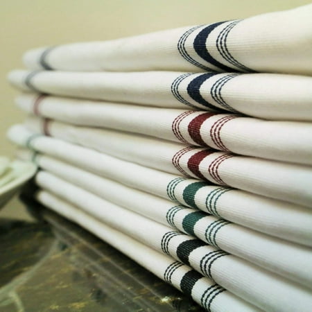 MJS 100% Spun Polyester 2 PLY Napkins 12 PK Type: Bistro, Color: Blue Stripes, Size: 18"X22" 12 PK