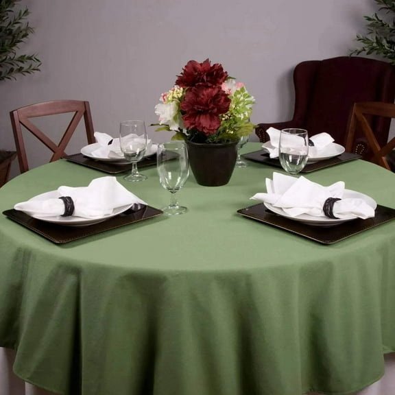 MJS 100% Spun Polyester 2 PLY Round Table Linens 6 PK Type: Round Table Cloth, Color: Rust, Size: 64" 6 PK