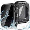 MJSHUN 2 in 1 Privacy Waterproof Case Compatible for Apple Watch Screen Protector 45mm Series 9/8/7, 360 Protective 2 in 1 Anti Spy Face Cover Back Bumpe for Iwatch Accessories
