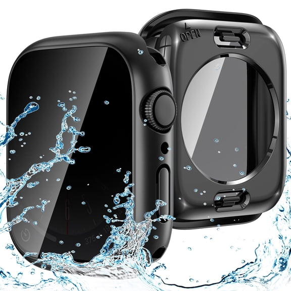MJSHUN 2 in 1 Privacy Waterproof Case Compatible for Apple Watch Series 11/10 Screen Protector 42mm, 360 Protective 2 in 1 Anti Spy Face Cover Back Bumpe for iWatch Accessories