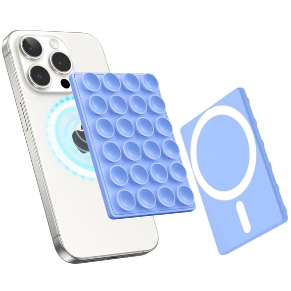 MJSHUN Airplane Travel Essential Accessories Phone Holder for Women Men, Magnetic Suction Cup Phone Mount for Flying Plane Seat Back Screen,Long Flight Must Have Hands-Free for Selfie/Video, Sky Blue