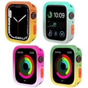 MJSHUN for Apple Watch Case 41mm 40mm, 4 Pack Rugged Case Compatible with Apple Watch 9/8/7/6/5/4/SE3/2/1, Soft Flexible TPU Shockproof Protective Bumper Cover for iWatch 40mm 41mm