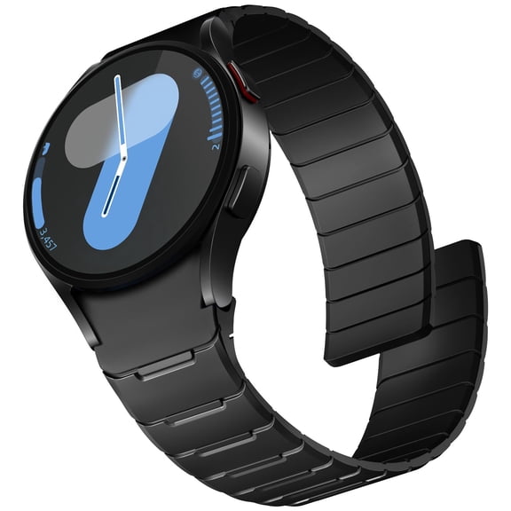 MJSHUN Magnetic Silicone Bands Compatible with Samsung Galaxy Watch 7 Band 6 5 4 3 FE 40mm 44mm/Watch 6 Classic 43mm 47mm/Watch 5 Pro 45mm/Watch 4 Classic/Active 2, 20mm No Gap Sport Strap Men Women