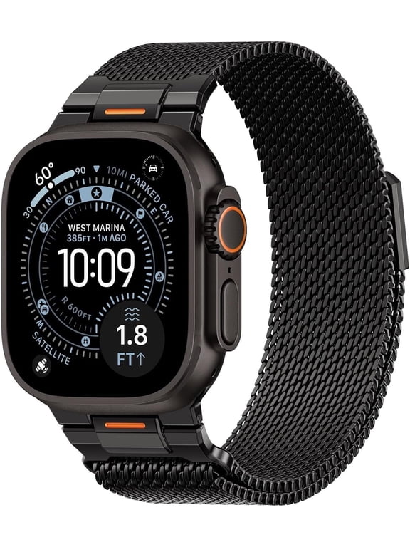Milanese Loop- Compatible with Apple Watch Ultra 3 2 1 Band for Men 49mm 46mm 45mm 44mm 42mm 41mm 40mm 38mm,Magnetic Mesh Metal Strap Wristband for iWatch SE 3/2 Series 11/10/9/8/7/6/5/4 Ultra
