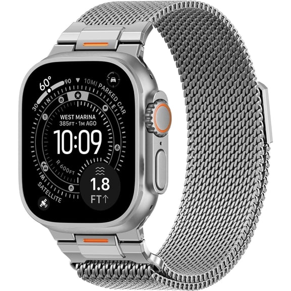 MJSHUN Milanese Loop- Compatible with Apple Watch Ultra 3 2 1 Band for Men 49mm 46mm 45mm 44mm 42mm 41mm 40mm 38mm,Magnetic Mesh Metal Strap Wristband for iWatch SE 3/2 Series 11/10/9/8/7/6/5/4 Ultra
