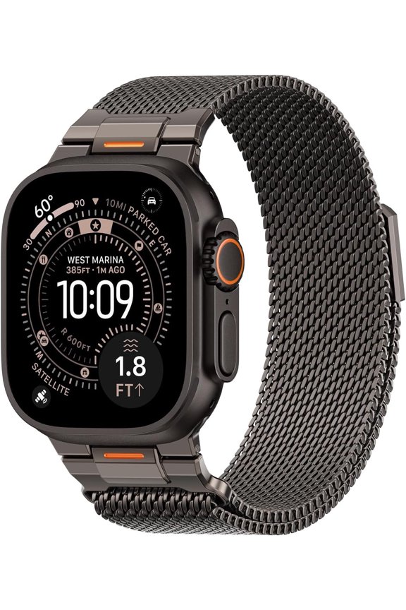 Milanese Loop- Compatible with Apple Watch Ultra 3 2 1 Band for Men 49mm 46mm 45mm 44mm 42mm 41mm 40mm 38mm,Magnetic Mesh Metal Strap Wristband for iWatch SE 3/2 Series 11/10/9/8/7/6/5/4 Ultra