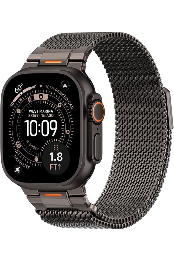 Milanese Loop- Compatible with Apple Watch Ultra 3 2 1 Band for Men 49mm 46mm 45mm 44mm 42mm 41mm 40mm 38mm,Magnetic Mesh Metal Strap Wristband for iWatch SE 3/2 Series 11/10/9/8/7/6/5/4 Ultra