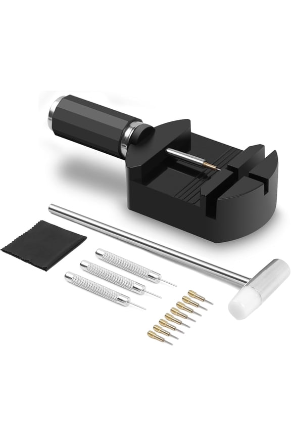 Watch Link Removal Kit, Watch Adjustment Band Resizing Tool Kit for Bracelet Replacement, Strap Sizing Adjuster with Pin Remover for Watchmaker Repair, Link Pin Removal Punch, Hammer