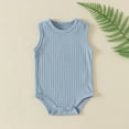 thumbnail image 1 of MJTBGFSWG 3-6 Month Girl Clothes Baby Boy Girl Solid Romper Ribbed Sleeveless Bodysuit Jumpsuit Knitted Outfits Clothes Size 9-12 Months, 1 of 8
