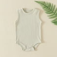 thumbnail image 1 of MJTBGFSWG 3-6 Month Girl Clothes Baby Boy Girl Solid Romper Ribbed Sleeveless Bodysuit Jumpsuit Knitted Outfits Clothes Size 9-12 Months, 1 of 3