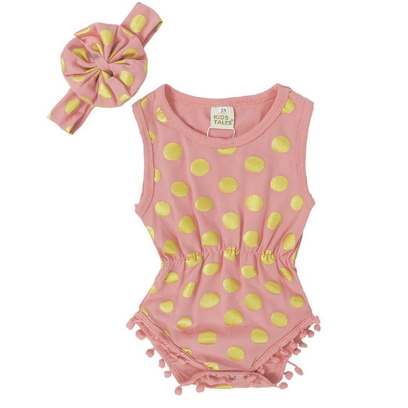MJTBGFSWG Baby Girls' Clothing 24 Months Baby Boys Girls Dot Romper Toddlers Outfits Playsuits + Headband Jumpsuit Size 6-12 Months
