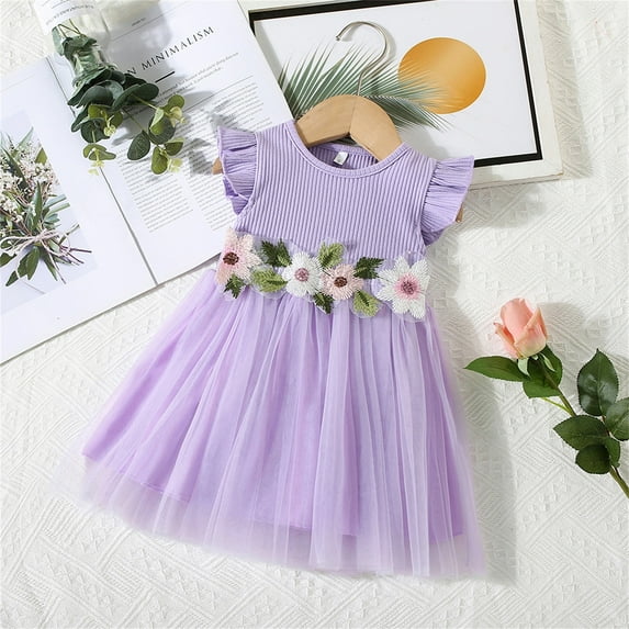 MJTBGFSWG Baby Girls' Clothing Toddler Kids Baby Girl's Flower Dress Party Wedding Birthday Gown Tutu Dresses