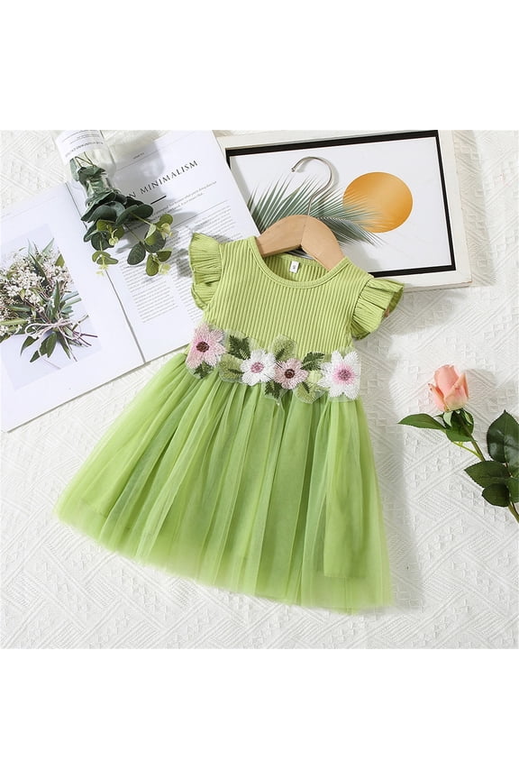 Baby Girls' Clothing Toddler Kids Baby Girl's Flower Dress Party Wedding Birthday Gown Tutu Dresses