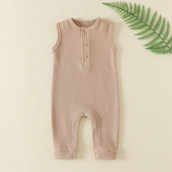 MJTBGFSWG Bodysuit Baby Organic Baby Boy Girl Sleeveless Romper Clothes Solid Unisex Knitted Bodysuit Jumpsuits