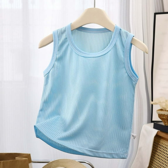 MJTBGFSWG Toddler Boys Boys Summer Sleeveless T Shirt Breathable Mesh Tank Top for Kids Casual Comfortable Athletic Activewear Toddler To Youth