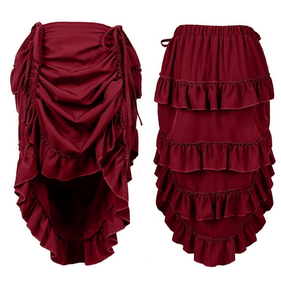 MJTBGFSWG Dress for Girls 10-12 Big Girls Youth Soild Gothic Ruffled Drawstring Layered Tutu Costome Plus Size Skirt Wrap Reduced .