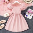 thumbnail image 1 of MJTBGFSWG Girls Dresses Size 10-12 Children Girls Short Sleeve Solid Summer Dance Party Dresses Clothes, 1 of 8