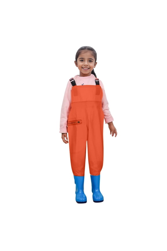 Rain Boots for Toddler Boyskids Boys Girls Solid Chest Waders Youth Fishing Waders for Toddler Children Water Proof & Fishing Waders with Boots