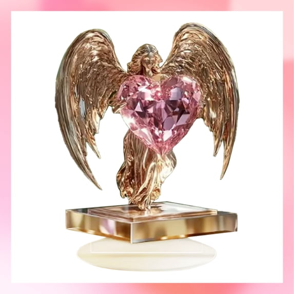 MJTYUTMO Angel Figurine - Sculpted Hand-Painted Figurine - Angel Wings Statue for Home Decor or Garden Guardian Angel Figurine Angel Statues Gifts, Boho Style, Acrylic Material