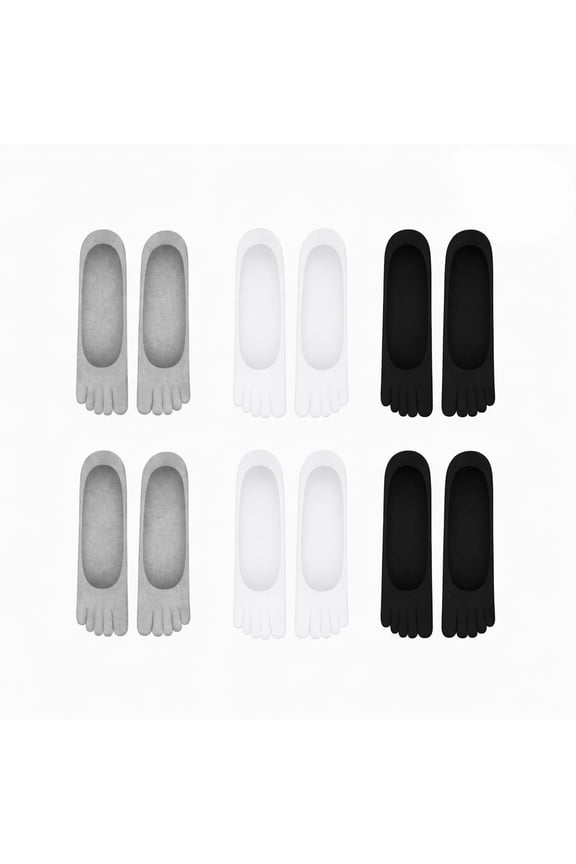 6 Pairs No Show Toe Socks Women Low Cut Toe Separator Socks Invisible Liner Breathable Athletic Cotton Sock Mixed colors Socks Sizes 5.5-8