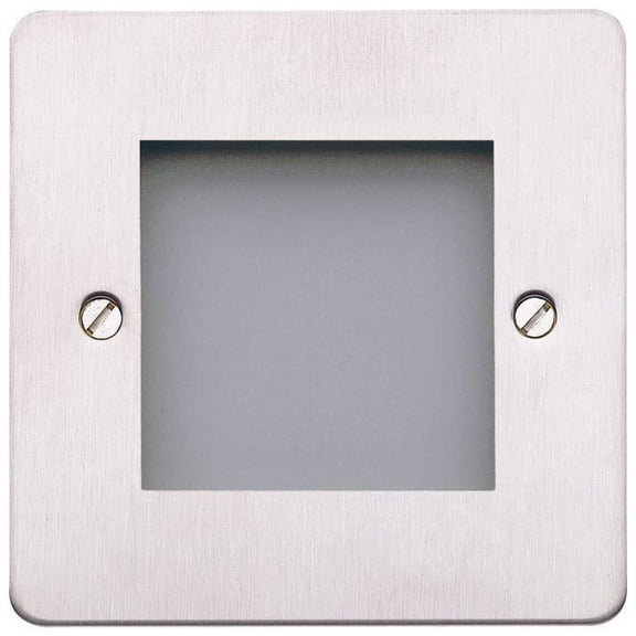 MK - 1 Gang Euro 2 Module Data Plate, Brushed Stainless Steel