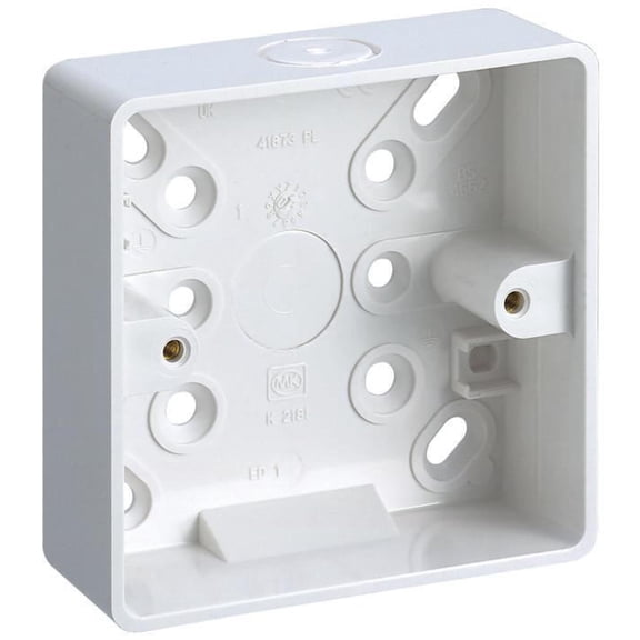MK - 1 Gang White 32mm PVC Pattress Box