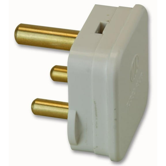 MK - 15A Round Pin Mains Plug (5A Fused), White