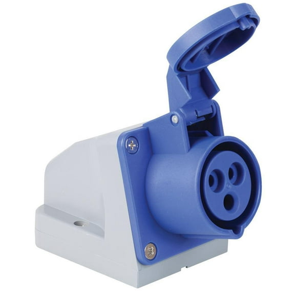 MK - 16A, 250V, Surface Mount CEE Socket, 2P+E, Blue, IP44