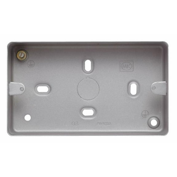 MK - 2-Gang Steel Surface Back Box with Knockouts