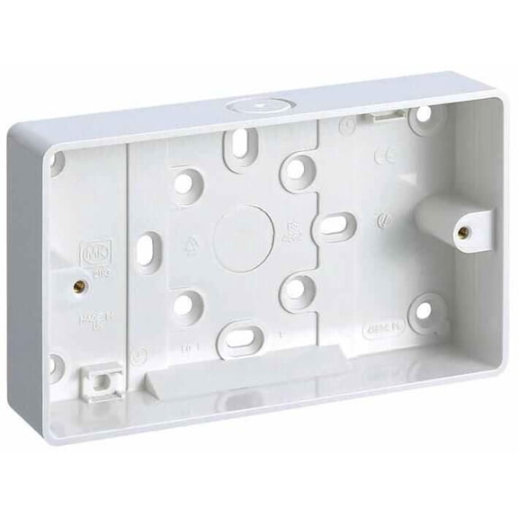 MK - 2 Gang White 32mm PVC Pattress Box
