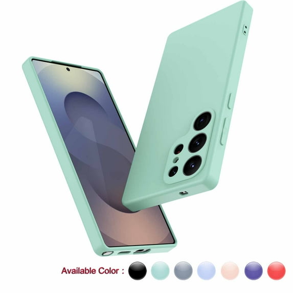 Cell Phone Basic Cases for Galaxy S25 Plus 5G, Liquid Silicone Gel Rubber Shockproof Case Ultra Thin Slim Matte Surface Cover for Samsung S25 Plus 6.7 inch (Green)