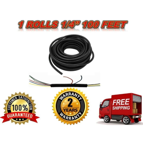 MK AUDIO SLT14 100 FEET 1/4" SPLIT LOOM WIRE TUBING HOSE COVER AUTO HOME MARINE