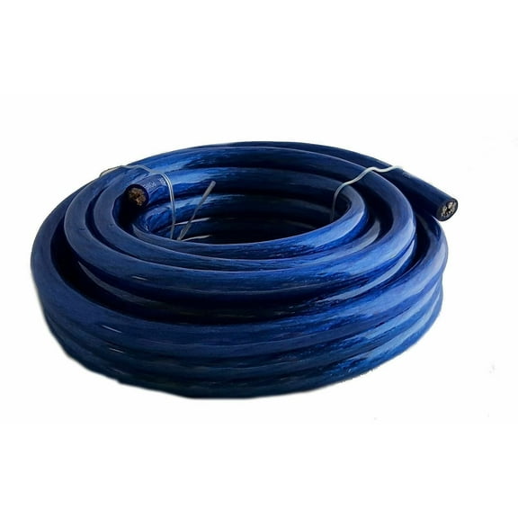 MK Audio 1/0 Gauge Blue 25ft Power/Ground Wire True Spec and Soft Touch Cable
