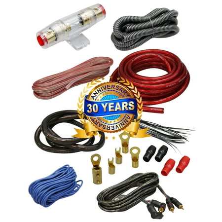 MK Audio 3500W Car Audio Blue 4 Gauge Pro AMP / Amplifier Power Wiring Kit AGU