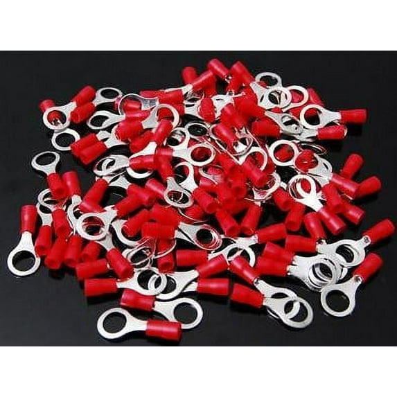 MK Audio MRT2218R 200 200 pcs #8 Red MRT2218R 22/16 Gauge Vinyl Insulated Connectors Ring Terminal