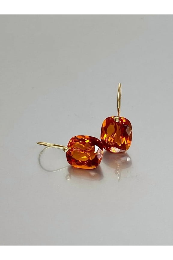 925 Sterling Silver, Gemstone Cushion Rectangle Earrings For Women's