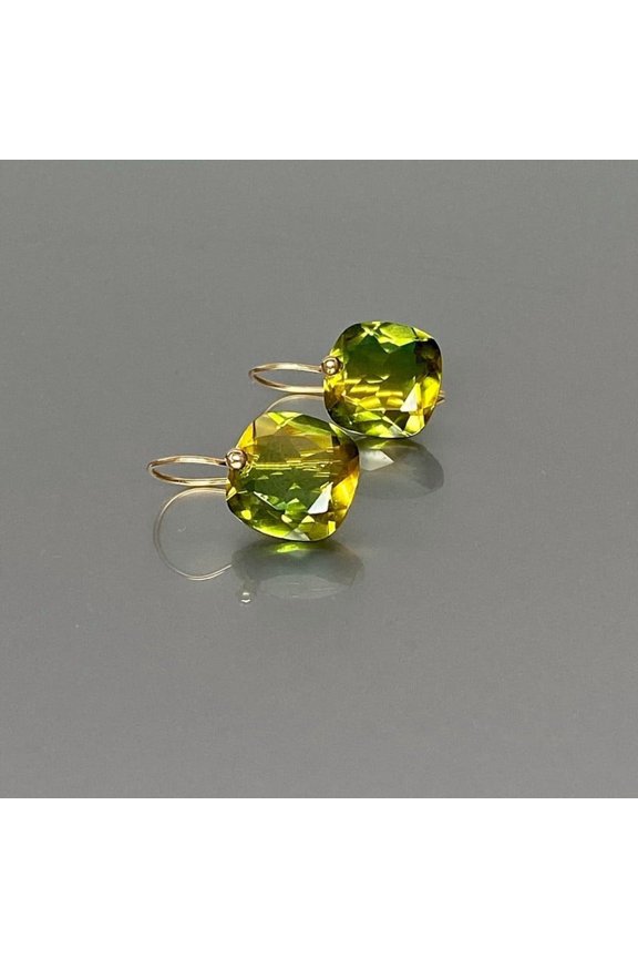 925 Sterling Silver, Gemstone Cushion Rectangle Earrings For Women's