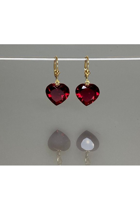 925 Sterling Silver, Gemstone Heart Earrings For Women's
