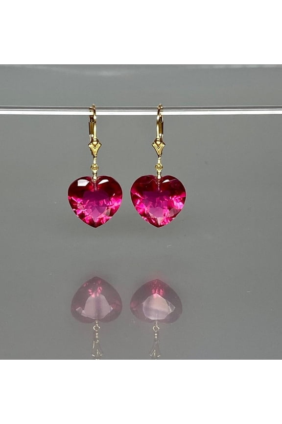 925 Sterling Silver, Gemstone Heart Earrings For Women's
