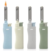 MK Candle Lighter, Butane Refillable Wind-Resistant Flame, 4-Pack for Bbq, Camping, Outdoor Use Earthy-4PC