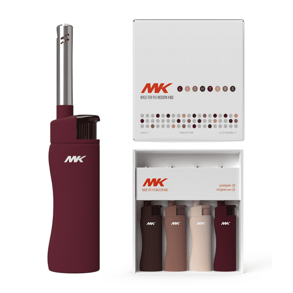 MK Candle Lighter, Butane Refillable Wind-Resistant Flame, 4-Pack for BBQ, Camping, Outdoor Use (Neutral-4PC)