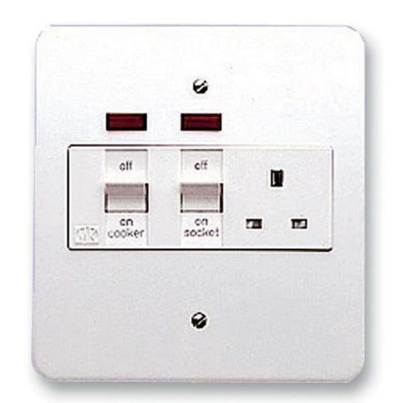 MK - Cooker Control Unit, 45A DP Main Switch + Socket with Neon