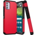 thumbnail image 1 of MK Dual Layer (Shockproof Protection Magnetic Mount Back) Protective Armor Cover Case for Nokia G310 5G (with LED Keychain Light) - Red, 1 of 8