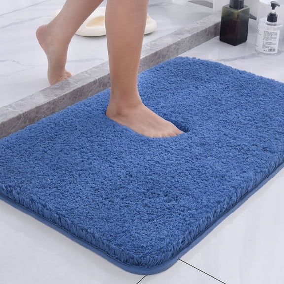 MK Gdledy Bathroom Carpet 20"×32", With Rubber Backing, Quick-drying and Washable Microfiber Mat,Dark Blue
