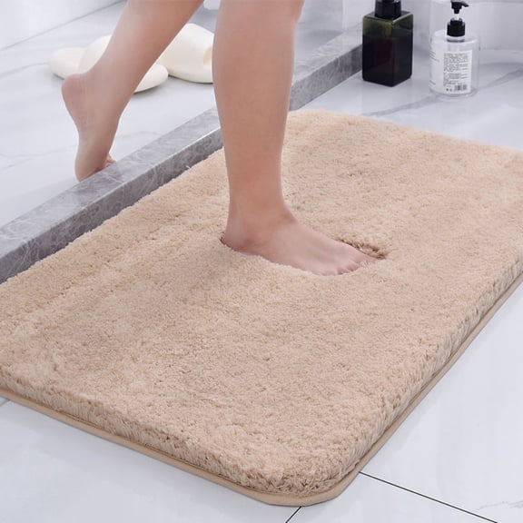 MK Gdledy Bathroom Carpet 24"×36", With Rubber Backing, Quick-drying and Washable Microfiber Mat,Light Camel