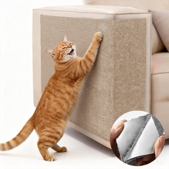 MK Gdledy Cat Scratch Furniture Protector, 40" x 16" Adhesive Cat Scratch Deterrent Pad for Couch, Wall & Cat Tower Protection 
