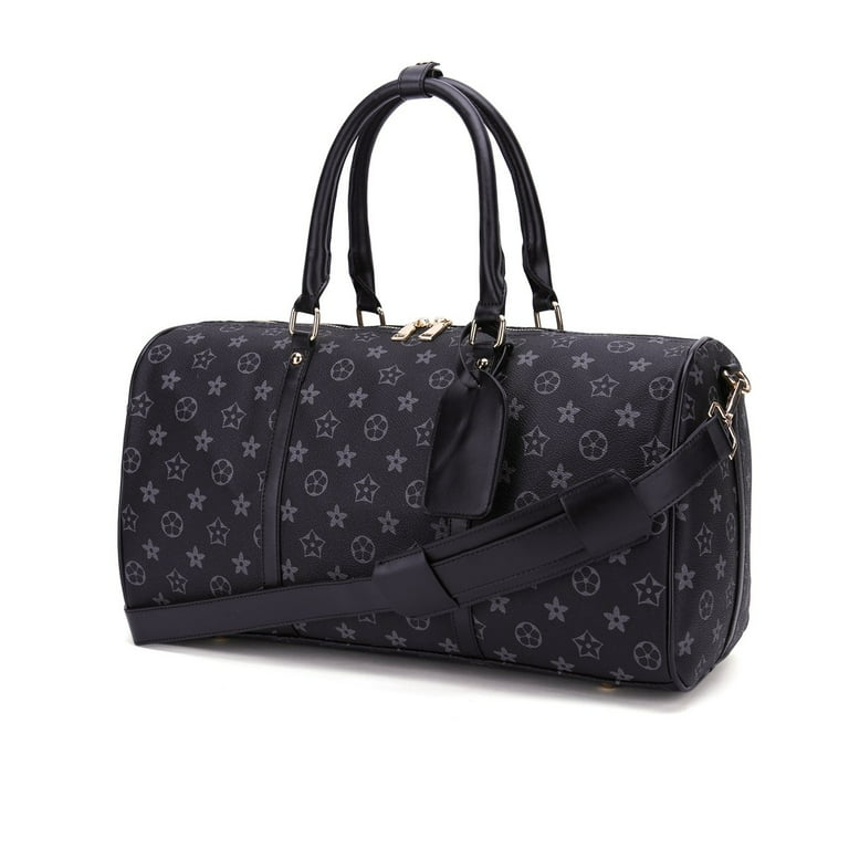 TWENTY FOUR 21 Checkered Bag Travel Duffel Bag Weekend Overnight Luggage  Shoulder Bag For Men Women -Brown Checkered 