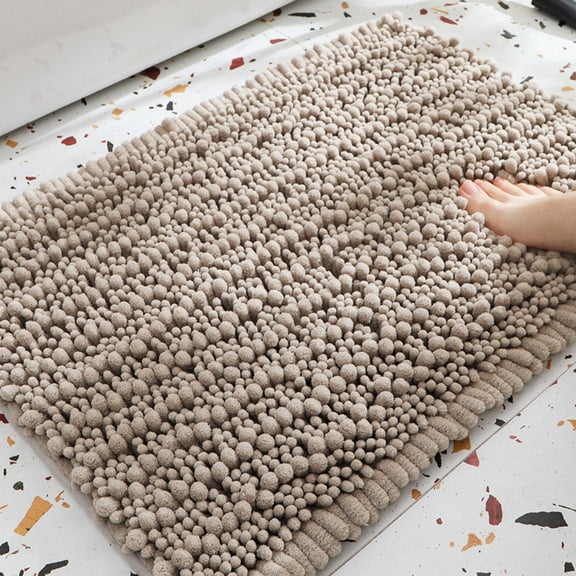 MK Gdledy Chenille Bathroom Carpet, Non Slip Rubber Base, Quick Water Absorption, Soft Barefoot Feel, Anti Pilling, Quick Drying, Washable Ultra-fine Fiber